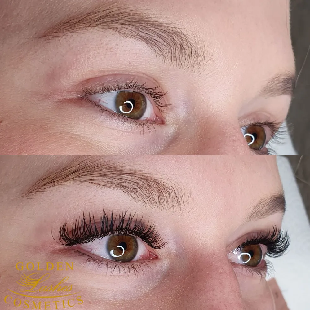 Wimpernverlängerung Fullset — Nahaufnahme eines Auges